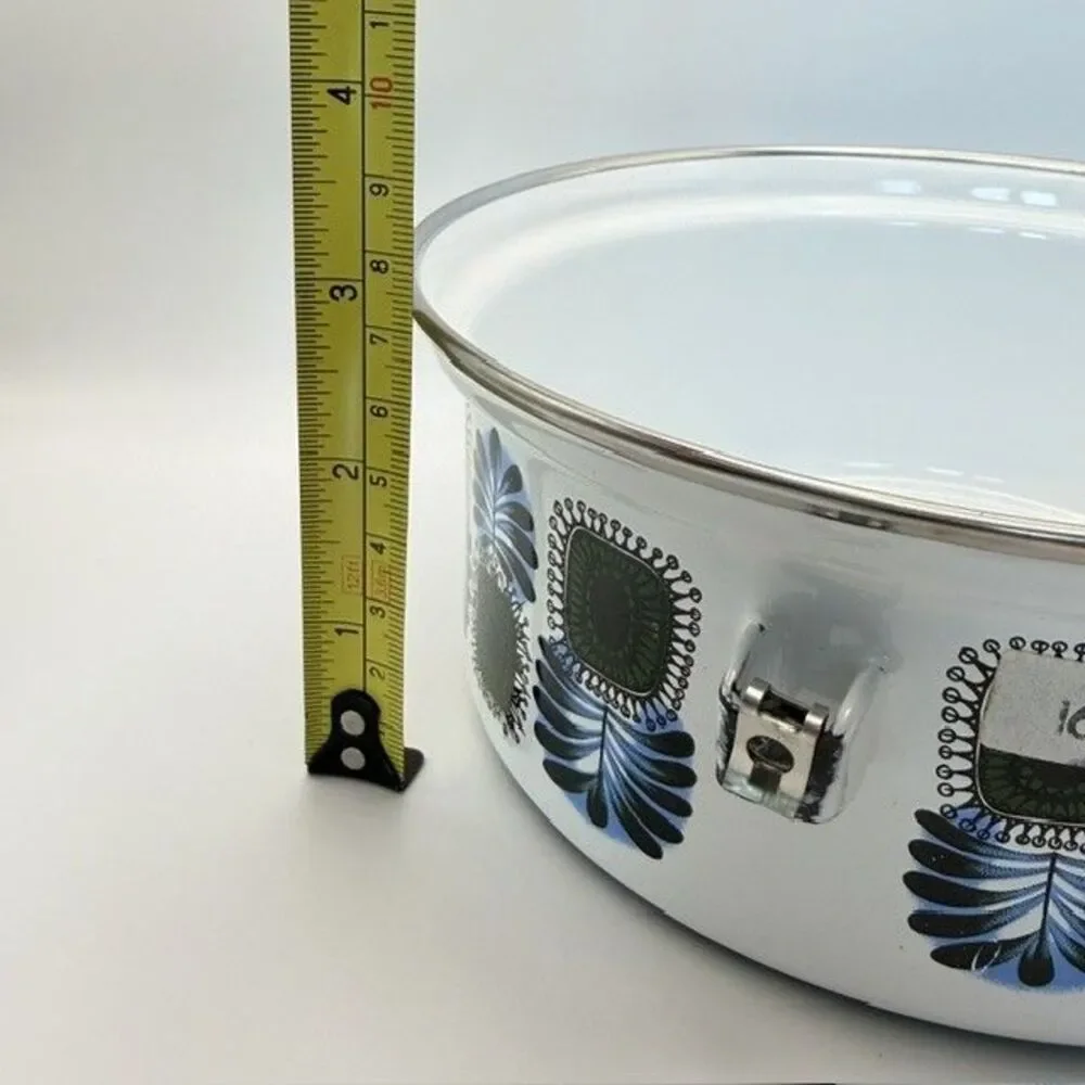 Austria Email Universal 7” Saucepan Enamel Peacock Blue Green ST-16 Vintage NEW